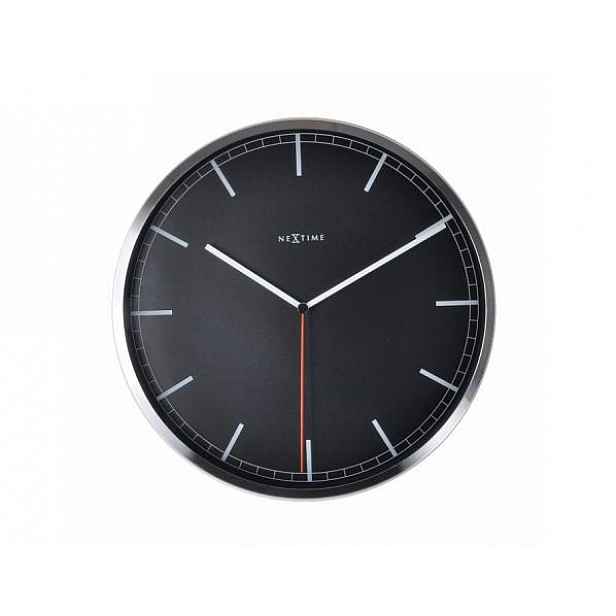 Designové nástěnné hodiny 3071zw Nextime Company Black Stripe 35cm