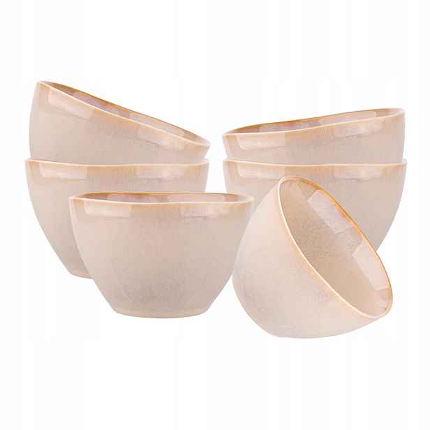 Porcelánové misky na salát misky Altom Design Reactive Sand 500 ml 6 Ks
