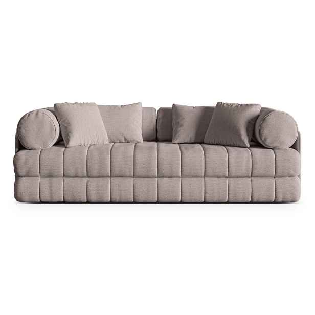 Šedobéžová rozkládací pohovka z textilie bouclé 206 cm Kemi – Cosmopolitan Design