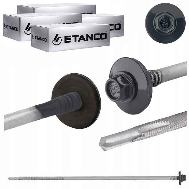 Šrouby do sendvičové desky 230 mm Ral 7016 400 ks pro kov Etanco GTR12