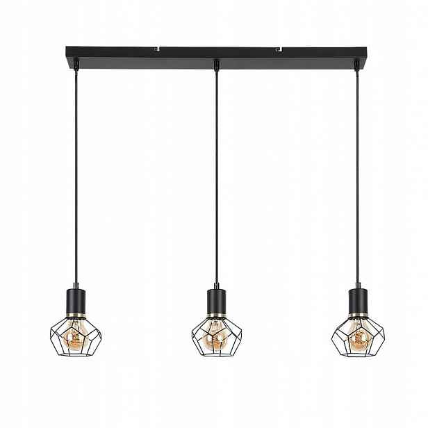 Trojitá závěsná lampa lišta nad jídelní stůl drátěnka Fran 72242