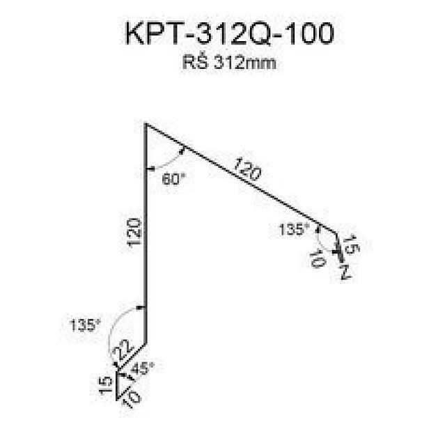 Ukončení pultové střechy RS312A-60 SP25 RAL7035 0,50mm 2bm