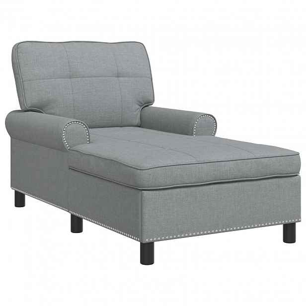 vidaXL Chaise Lounge Světle šedá textil 91 x 157 x 91 cm