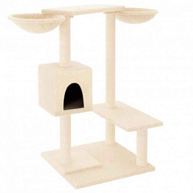 vidaXL Škrabadlo pro kočky se škrabacími sloupky krémové 82 cm