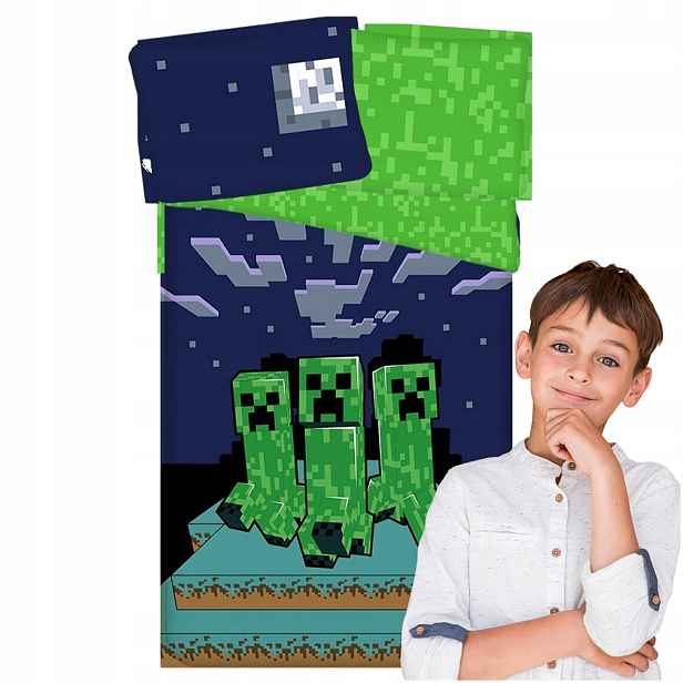 Povlečení z bavlny 140x200 Minecraft Sssleep Tight povlak na polštář 50x70