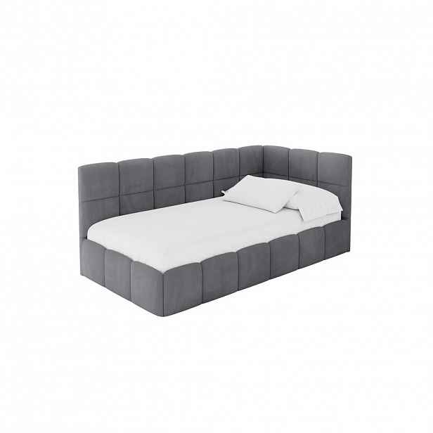 ALTDECOR JEDNOLŮŽKOVÁ POSTEL pro mládež s úložným prostorem vlevo, bez matrace - LIVY 90x200 tmavě šedá