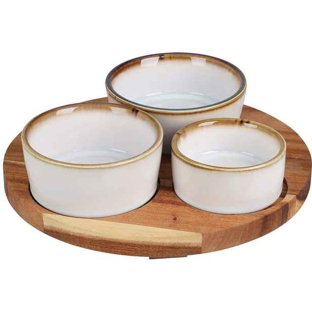 EXCELLENT HOUSEWARE Servírovací misky s kulatým podnosem sada 4 ks KO-278000750