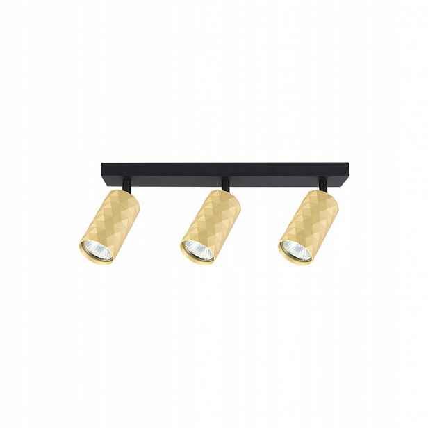 Led Nástěnné Svítidlo Pohyblivé 3XGU10 Černé Zlaté Glamour Ocel Hliník
