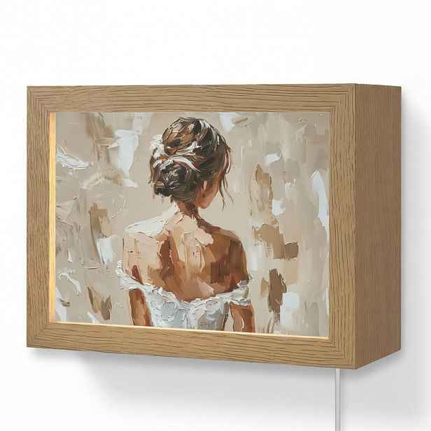 OnlyWow NÁSTĚNNÁ LAMPA Žena - malba - abstraktní - béžová - moderní 20x15 cm