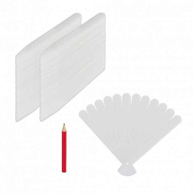Relaxdays ŠTÍTKY Bílé zapichovací 300-dílná sada plast