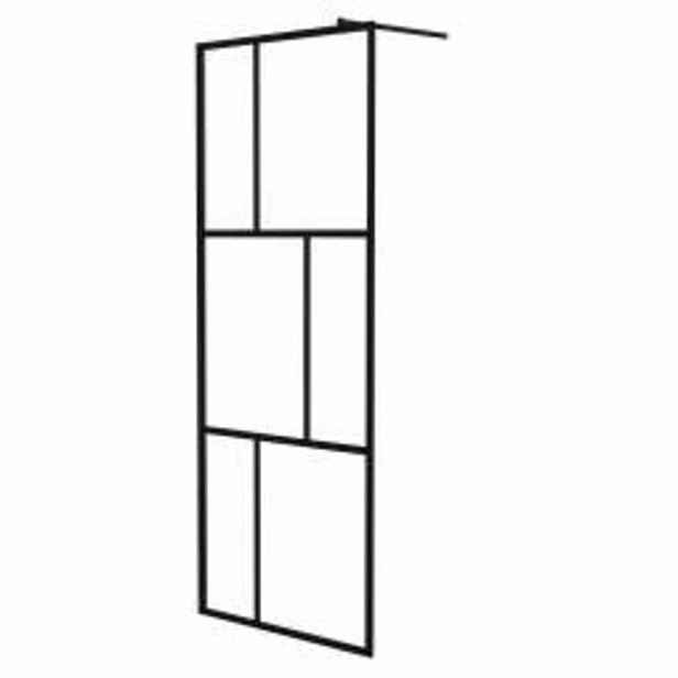 vidaXL Zástěna do průchozí sprchy s tvrzeným sklem černá 80 x 195 cm
