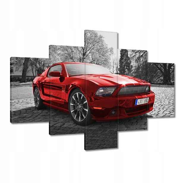 Obrazy 100x70 Červený Ford Mustang Usa