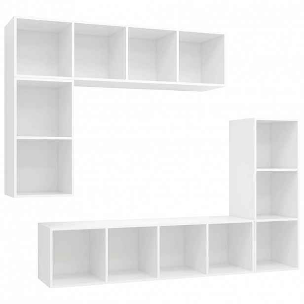 vidaXL 4dílný set TV skříněk bílý kompozitní dřevo