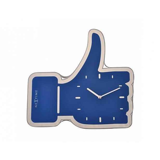 Designové nástěnné hodiny 3072bl Nextime Facebook Like 42cm