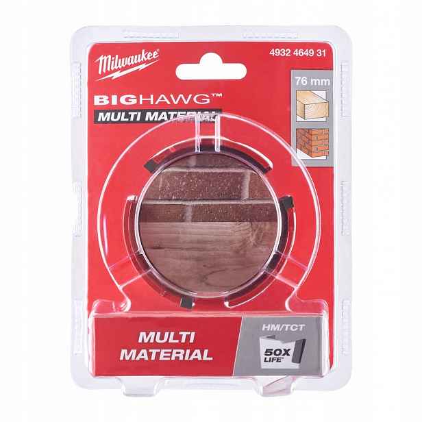 Milwaukee Korunkový Vrták Big Hawg 76 mm Multi Material 4932464931