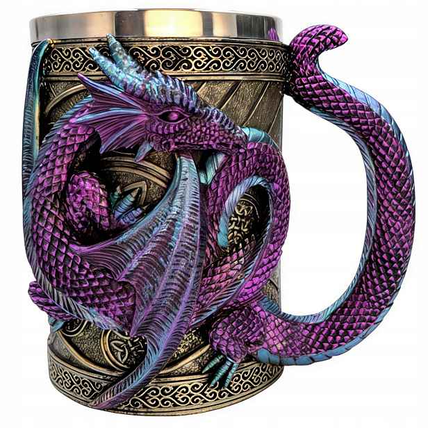 Pivní Sklenice Na Pivo Dárek Pro Něj 500 ml Dřevěný Drak Dnd Ocelový Krčm