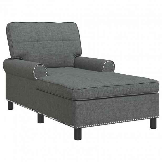 vidaXL Chaise Lounge Tmavě šedá textil 91 x 157 x 91 cm