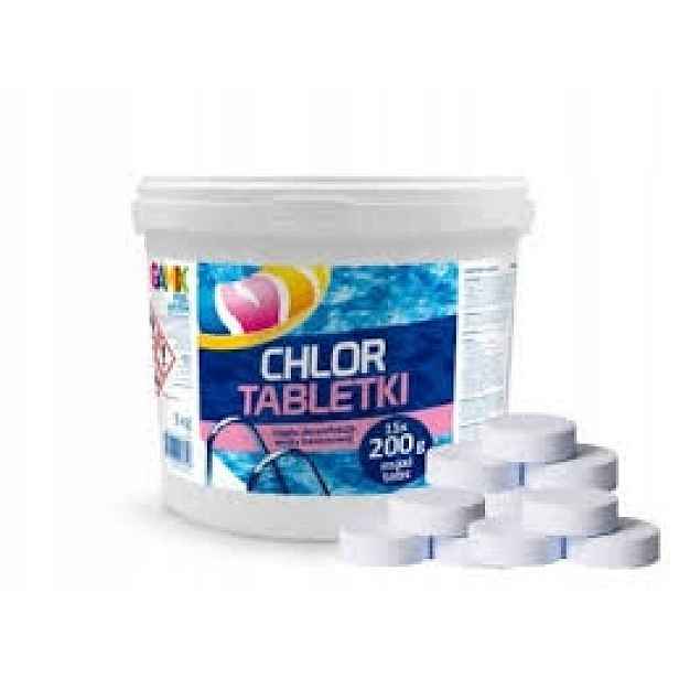 15 x Chlor Velké Tablety Stabilizovaná chemie bazénu Jacuzzi Gamix 200 g 3 kg