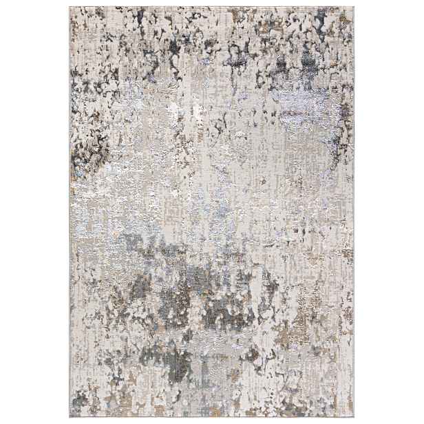 Koberec do obývacího pokoje béžový 160x230 cm, abstraktní, moderní, měkký, krátký vlas
