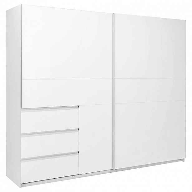 P & B ŠATNÍ SKŘÍŇ S POSUVNÝMI DVEŘM, bílá, 250/210/61,5 cm