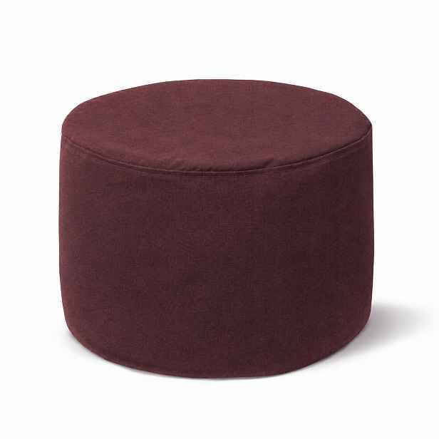 Podnožka Kulatý 35x25 cm Melanž Burgundská Kulatá Taburet Pod Nohy Sedák