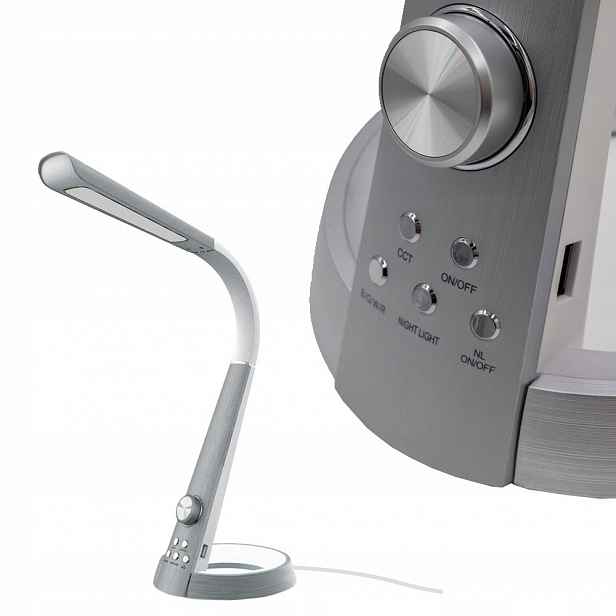Stolní lampa Berkane stříbrná multifunkční Led 790Lm Kaja Lighting