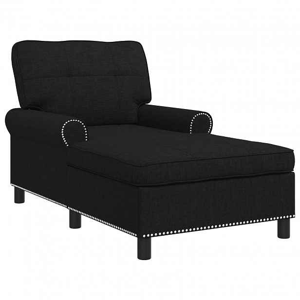 vidaXL Chaise Lounge Černý textil 91 x 157 x 91 cm