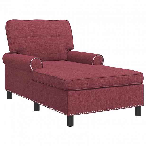 vidaXL Chaise Lounge Víno Červené textil 91 x 157 x 91 cm