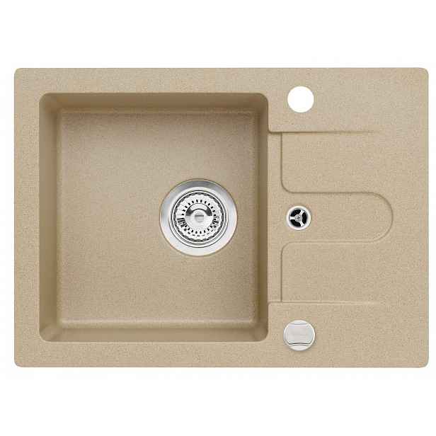 Alveus Cortina - Granitový dřez 58x42 cm, s ovládáním odtoku, beige 1117075