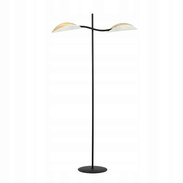 Emibig Stojací lampa Lotus 2xE14 10W Černá Bílá Ratanová 150 cm