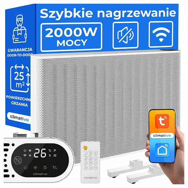 Infračervený konvektorový ohřívač 2v1 Mica 2000 W Wifi rychlé zahřívání