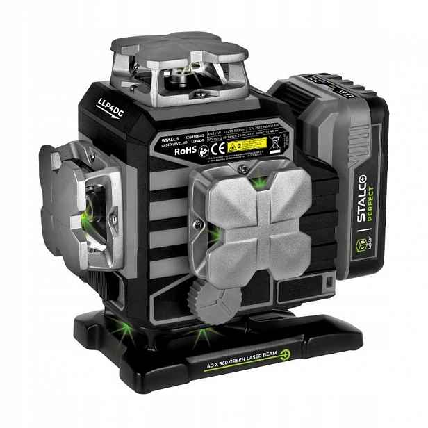 Laser křížový, zelený, 4D, LLP4DG, Stalco Perfect