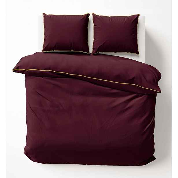 Povlečení Bavlna Pure Makosatin S Lemováním 180X200 Jednobarevná Burgundská Bordó