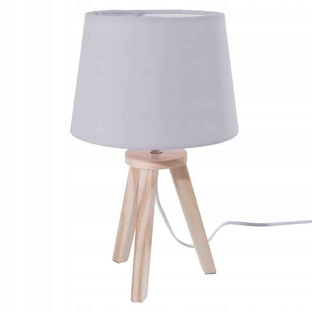 Skandinávská Dřevěná Stolní Lampa Na Trojnožce