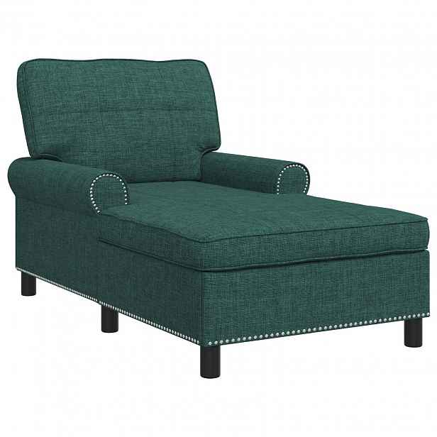 vidaXL Chaise Lounge Tmavě zelená textil 91 x 157 x 91 cm
