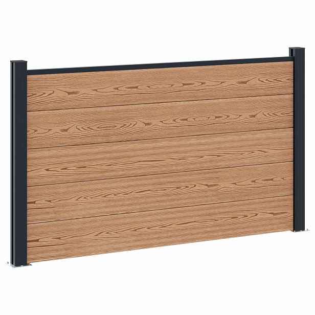 vidaXL Sada plotů 180 x 105 cm WPC a hliník Hnědá
