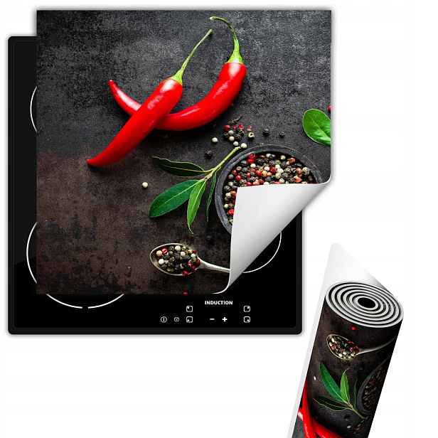 Vinylová Ochranná Podložka Na Indukci Pracovní Deska 50x52 Chilli koření