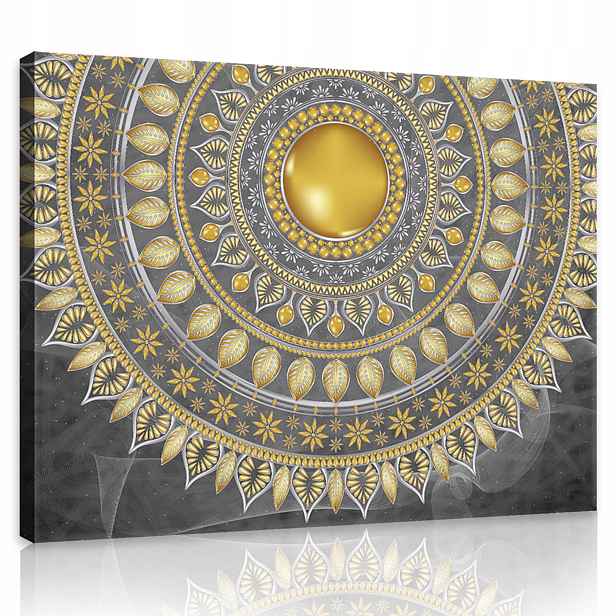 Obraz Mandala Ornament Šedý Moderní Do Ložnice Obývacího Pokoje Plátno 100x70