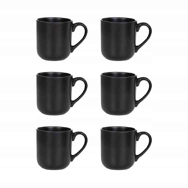 Sada 6 x hrnek Famelio černý 400 ml Homla