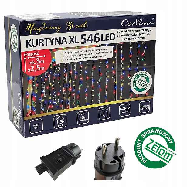 Světelný Závěs 546 Led XL Vánoční Osvětlení Na Stromeček 8 Funkcí rampouchy na Stromeček