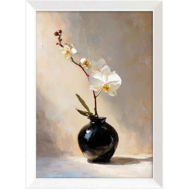 Tištěný obraz s rámem 56x75 cm White Orchid – Styler