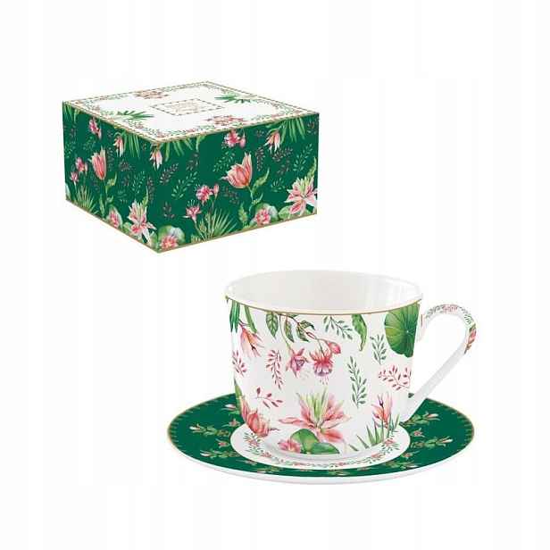Velká Šálek Snídaňová A Dezertní Šálka Botanic Chic Květiny