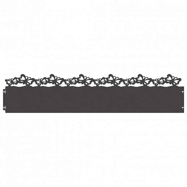 vidaXL Obrubníky trávníku 10 ks 103 x 0,05 x 22 cm Ocel Černá
