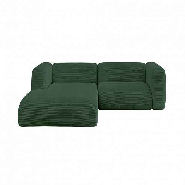 ALTDECOR ROHOVÁ SEDAČKA S LEVOU OTOMANOU MIRA-L1 227x179x89 Zelená Manšestr