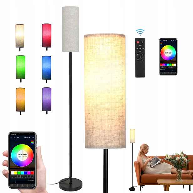 Jednoduchá Módní Stojací Lampa S Nastavitelnou Teplotou Barev/jasem/rgb