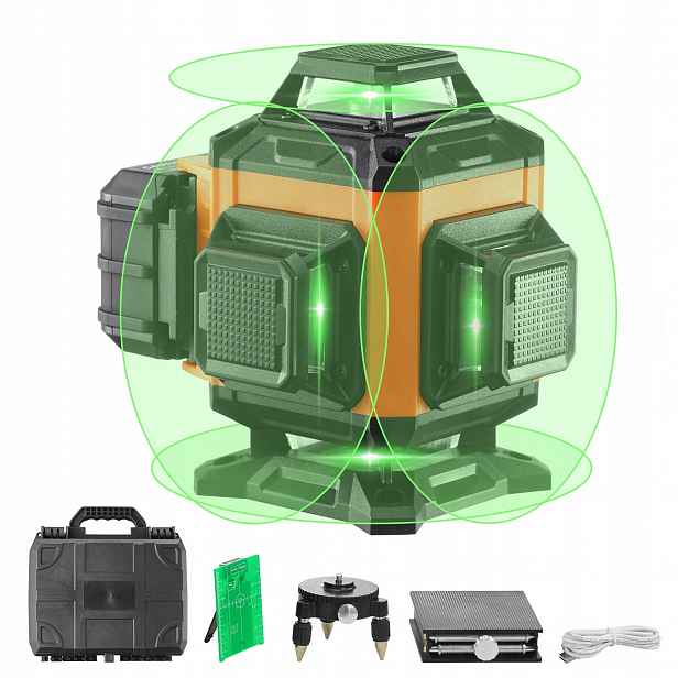 Křížový rotační laser nivelátor laserová vodováha 16 linií 30 m