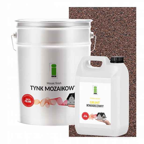 Mozaiková Omítka Hnědá Tmavá 25 kg Barevná Půda Set Na 6,6 m2