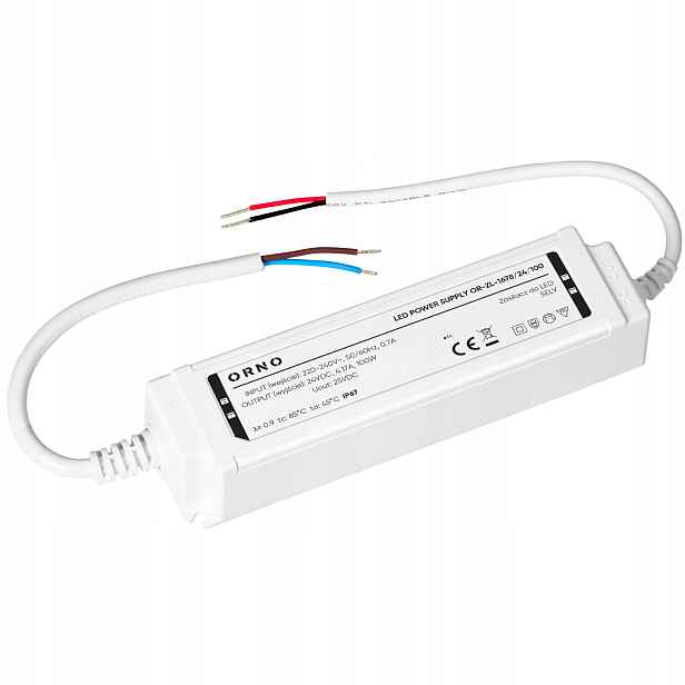 Napájecí zdroj pro Led, hermetický, 24V, 4,17A, 100W, v plastovém pouzdře