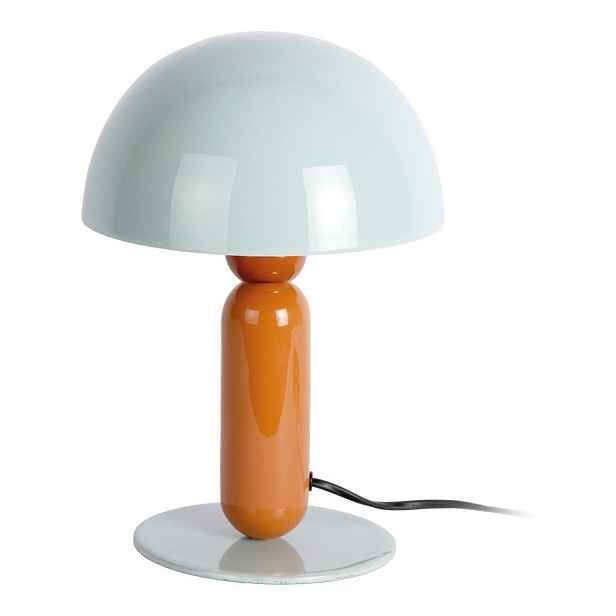 Oranžová/šedomodrá kovová stolní lampa (výška 30 cm) Firenze round – Leitmotiv