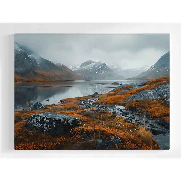 Plakát Horské Jezero Podzim Skandinávie Příroda 100x75